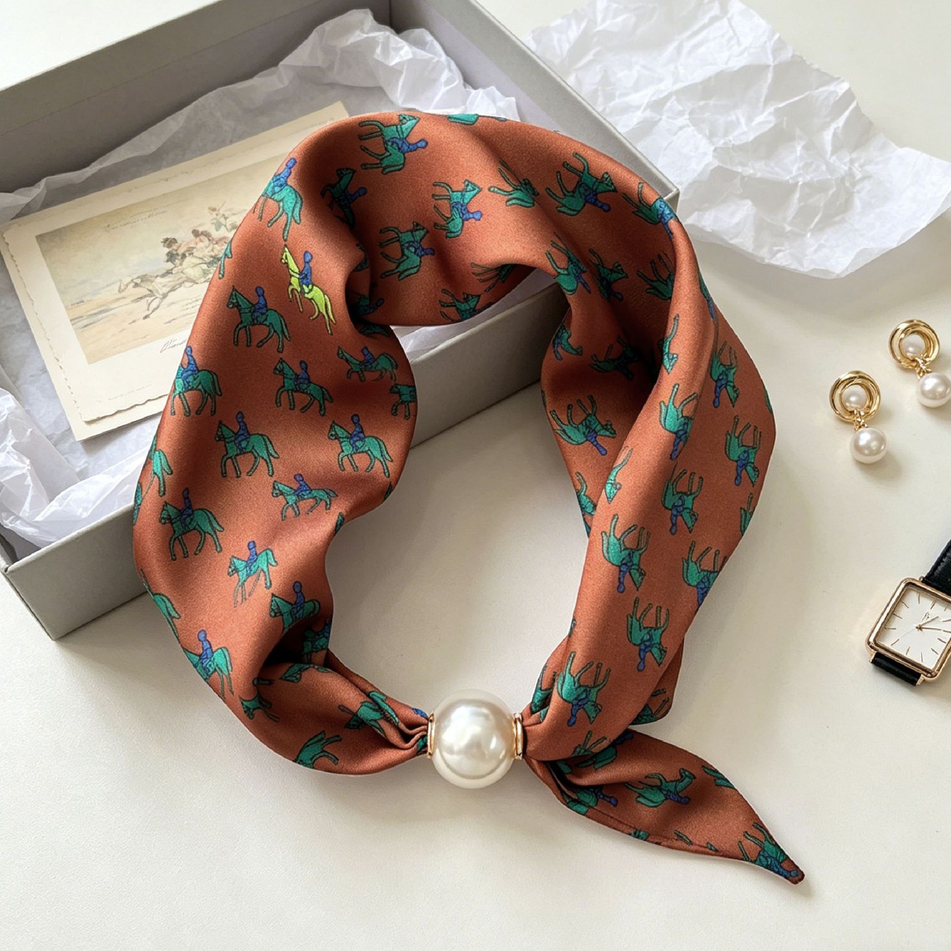 Women'S Accessories For Neck - Luxe Knight Pearl magnetische sjaal dames