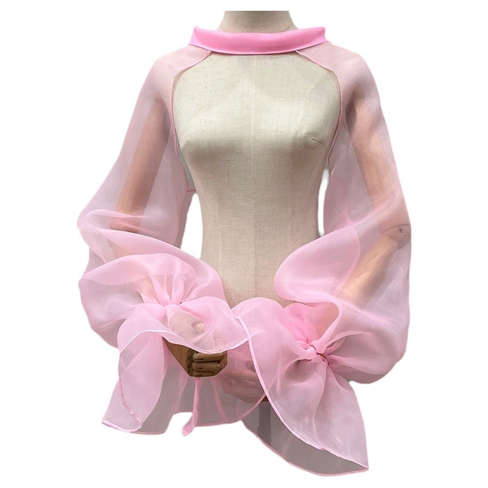 Women'S Accessories For Neck - Gezwollen bruidsmouwen Lange mouwen Hoge hals