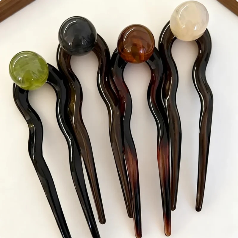Women Accessories On Sale - Mode gekleurde parel U-vormige haarstokjes haarspeld