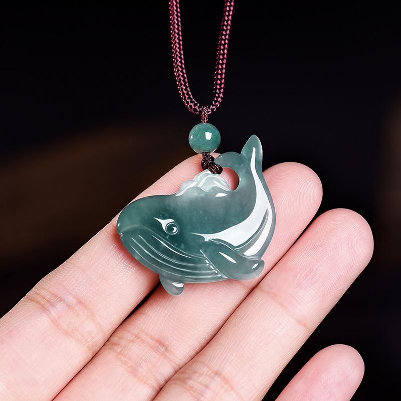 Women'S Accessories - Natuurlijke Birmese Jadeiet Walvis Hanger Ketting