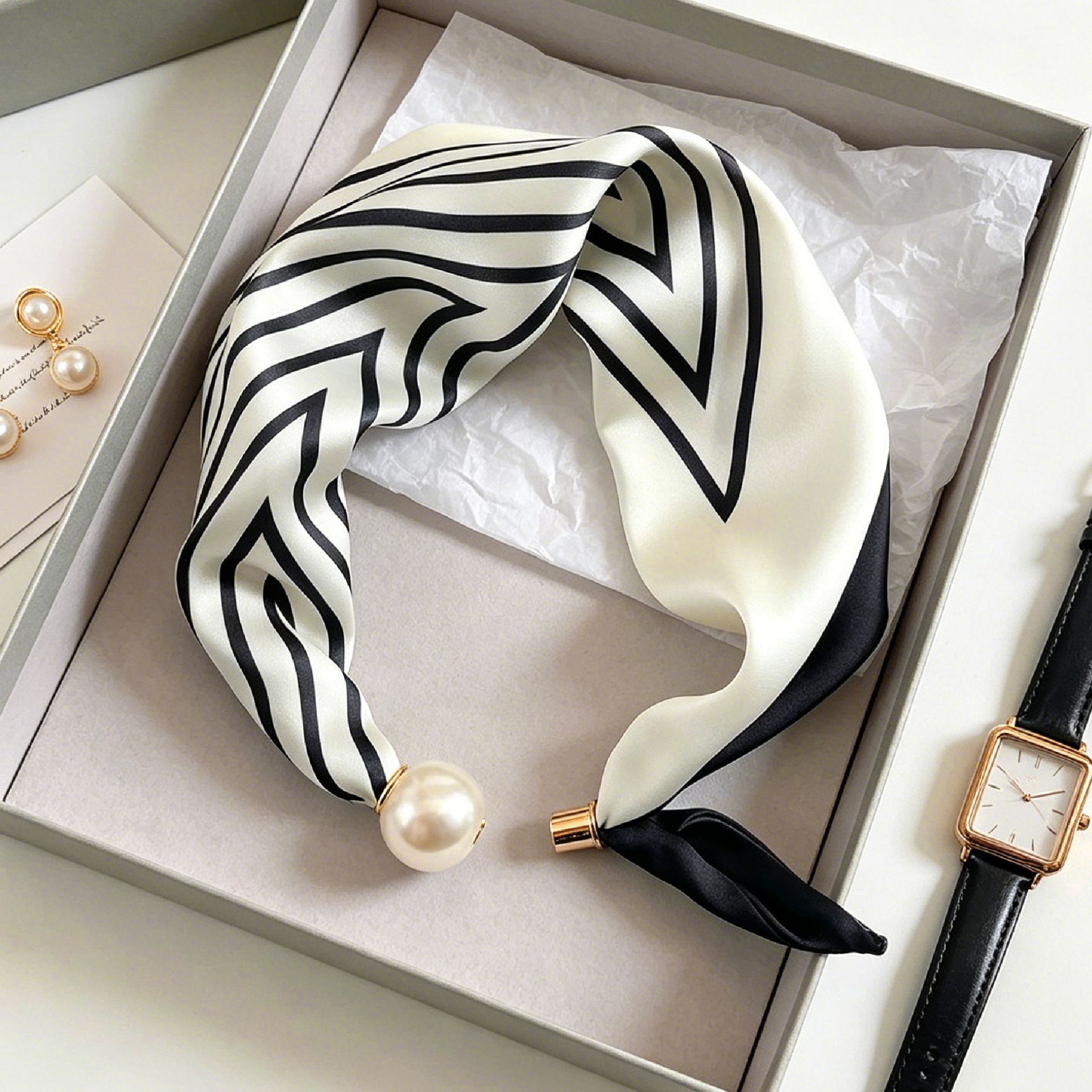 Women'S Accessories For Neck - Elegante chique parelstreep sjaals damesmode handige