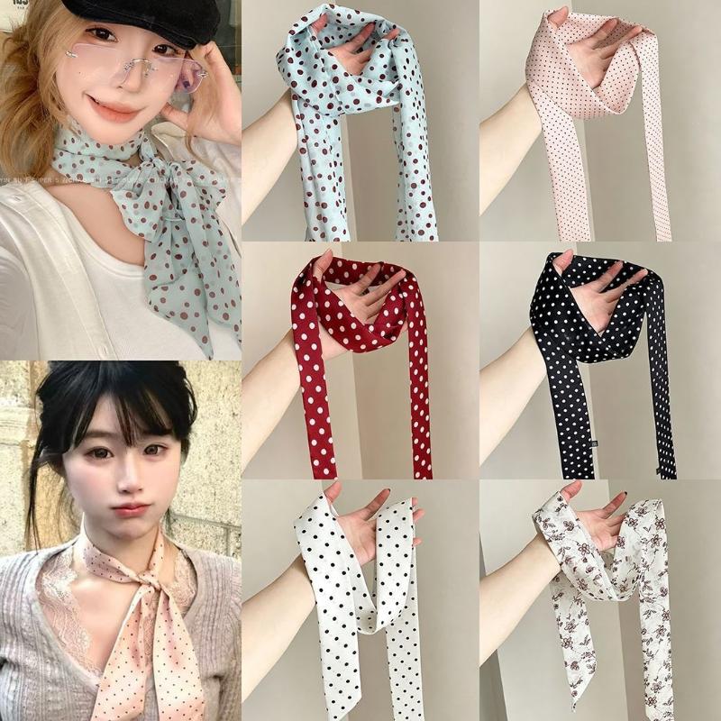 Women'S Accessories For Neck - Polka Dot bloemenprint zijden sjaal dunne