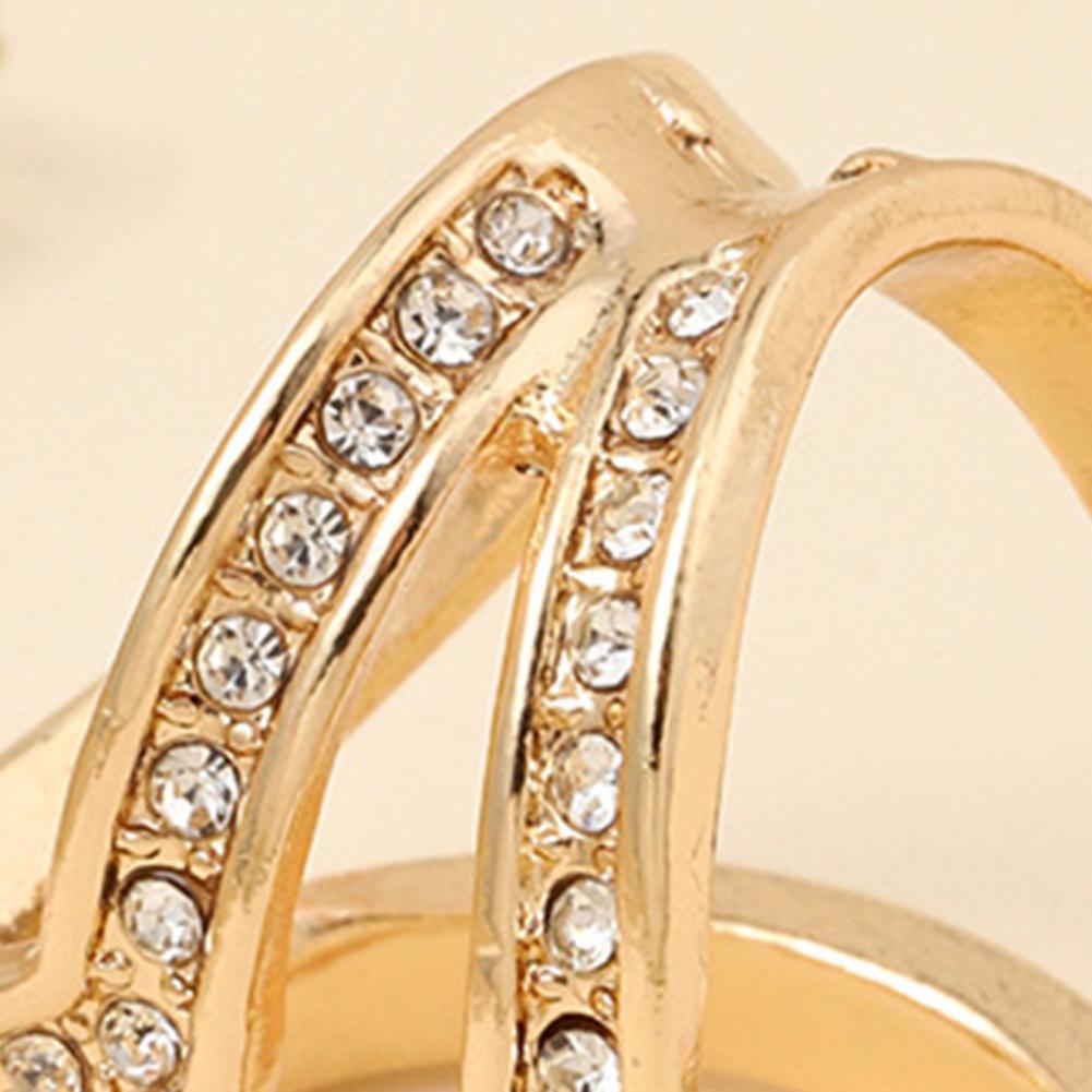 Women'S Korean Accessories - Sjaalring Sjaalknop Drie-ringen Design Strassgesp Koreaanse