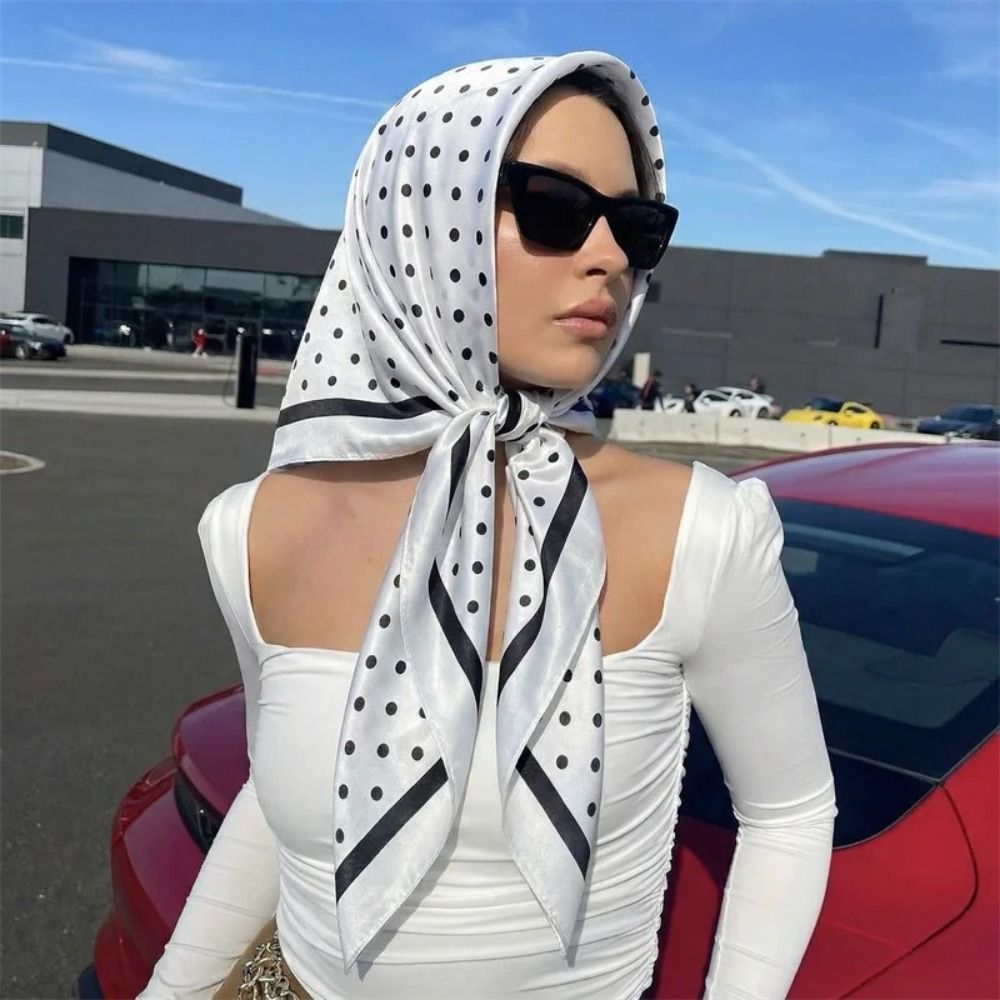 Retro bedrukte sjaal met stipp - Women'S Korean Accessories recensie en prijs
