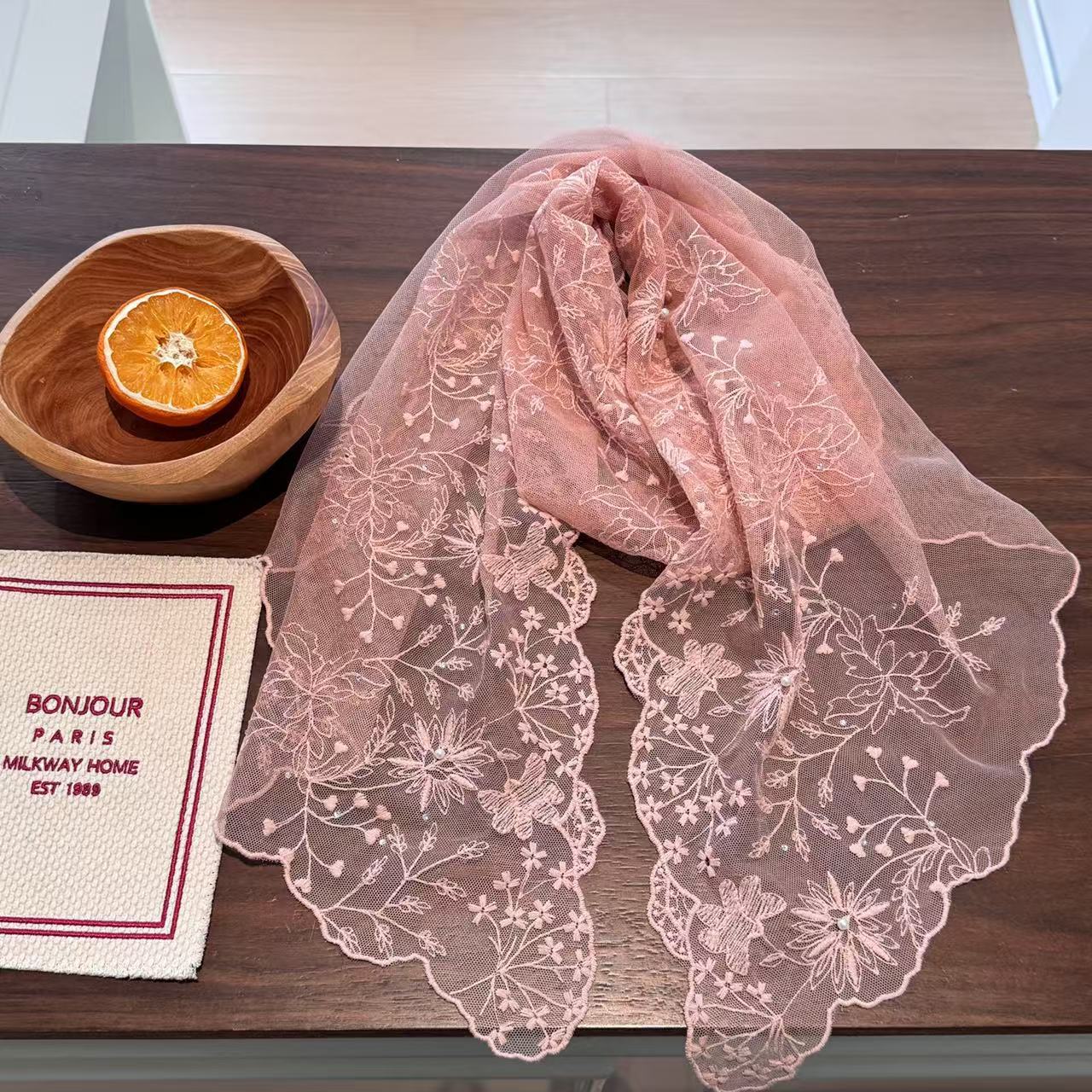Elegante parelkant lange sjaal - Women'S Korean Accessories recensie en prijs