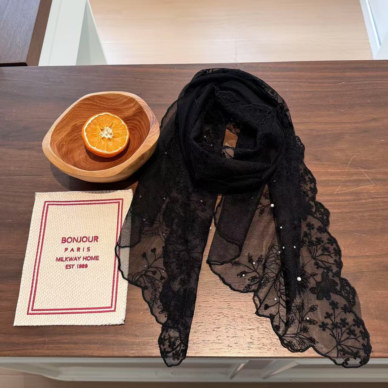 Elegante parelkant lange sjaal - Women'S Korean Accessories recensie en prijs